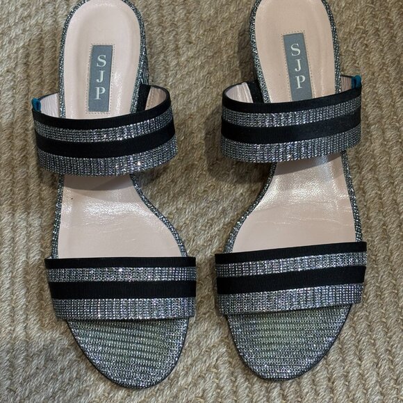 Sjp By Sarah Jessica Parker black sparkly sandals - Picture 2 of 11